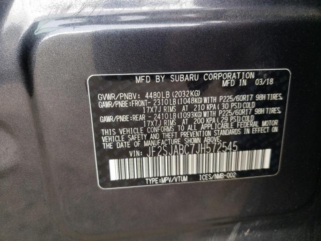 Photo 10 from auction – 2018 SUBARU FORESTER 2 with VIN JF2SJABC7JH572545