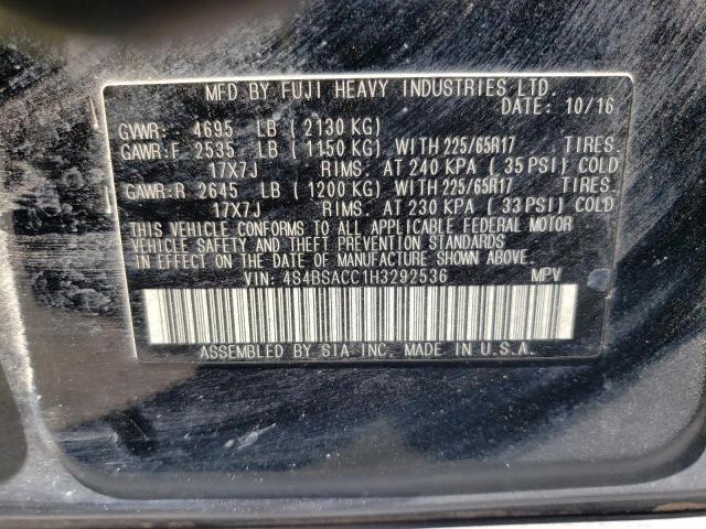 Photo 10 from auction – 2017 SUBARU OUTBACK 2. with VIN 4S4BSACC1H3292536