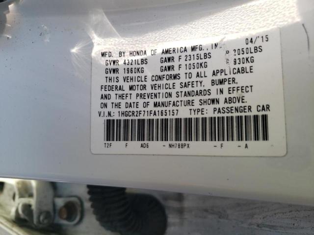 Photo 10 from auction – 2015 HONDA ACCORD EX with VIN 1HGCR2F71FA165157