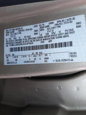 Photo 10 from auction – 2018 FORD ESCAPE SE with VIN 1FMCU0GD9JUC47033