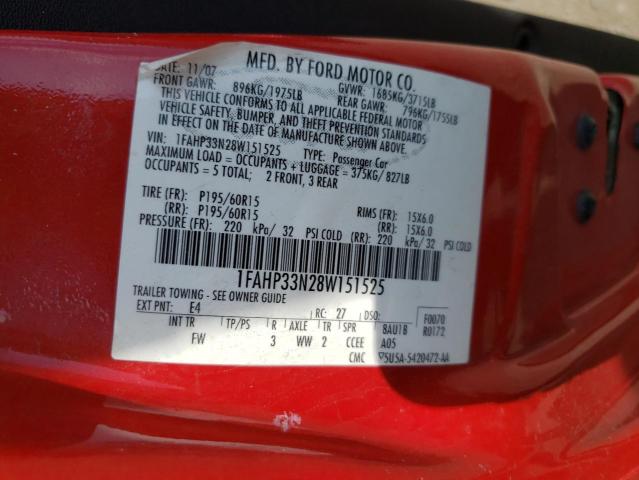 Photo 10 from auction – 2008 FORD FOCUS SE with VIN 1FAHP33N28W151525