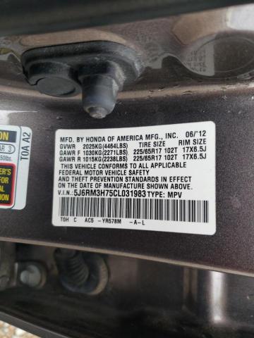 Photo 10 from auction – 2012 HONDA CR-V EXL with VIN 5J6RM3H75CL031983
