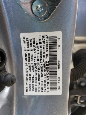 Photo 10 from auction – 2017 HONDA CIVIC EX with VIN 19XFC2F72HE202620