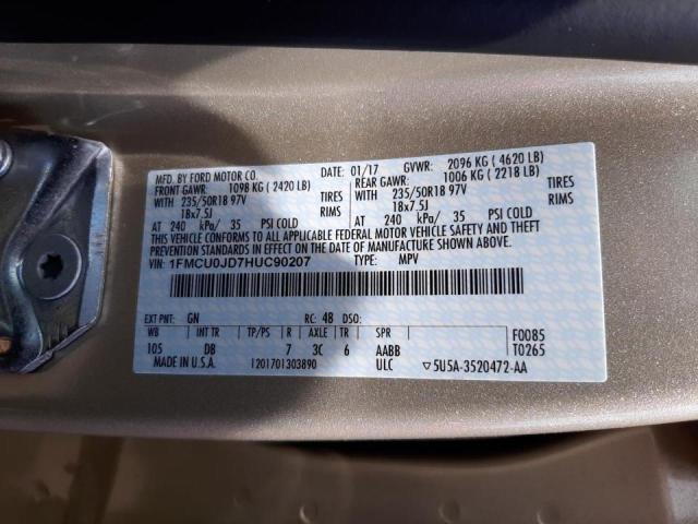 Photo 10 from auction – 2017 FORD ESCAPE TIT with VIN 1FMCU0JD7HUC90207