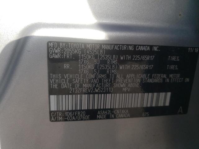 Photo 10 from auction – 2018 TOYOTA RAV4 LE with VIN 2T3ZFREV2JW523113