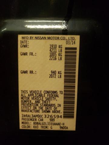 Photo 10 from auction – 2014 NISSAN ALTIMA 2.5 with VIN 1N4AL3AP0EC326594