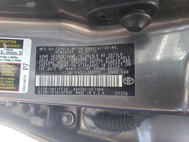 Photo 10 from auction – 2015 TOYOTA CAMRY LE with VIN 4T1BF1FK5FU105152