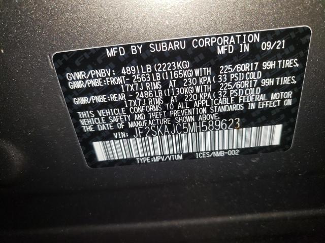 Photo 10 from auction – 2021 SUBARU FORESTER P with VIN JF2SKAJC5MH589623