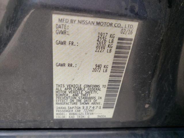 Photo 10 from auction – 2016 NISSAN ALTIMA 2.5 with VIN 1N4AL3AP7GN337471