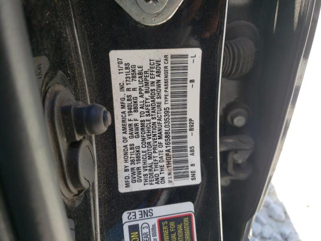 Photo 10 from auction – 2008 HONDA CIVIC LX with VIN 1HGFA16588L035395