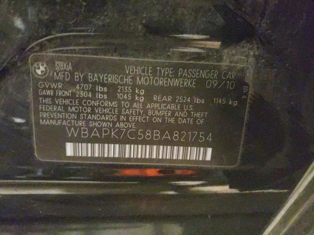 Photo 10 from auction – 2011 BMW 328 XI with VIN WBAPK7C58BA821754