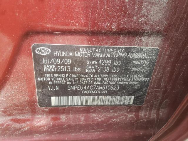 Photo 10 from auction – 2010 HYUNDAI SONATA SE with VIN 5NPEU4AC7AH610623