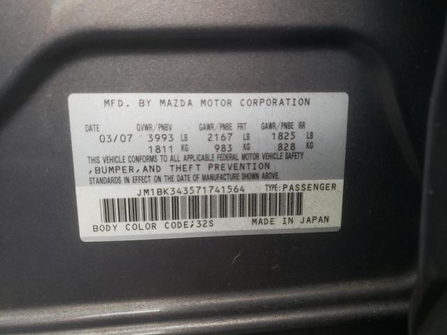 Photo 10 from auction – 2007 MAZDA 3 HATCHBAC with VIN JM1BK343571741564