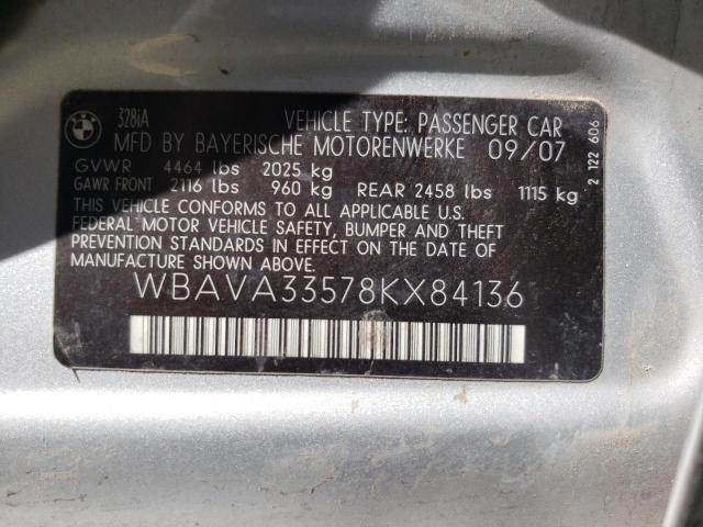 Photo 10 from auction – 2008 BMW 328 I with VIN WBAVA33578KX84136
