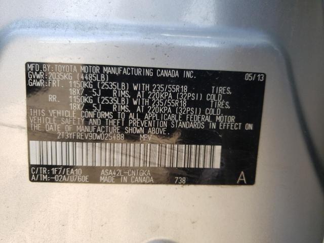 Photo 10 from auction – 2013 TOYOTA RAV4 LIMIT with VIN 2T3YFREV9DW025488