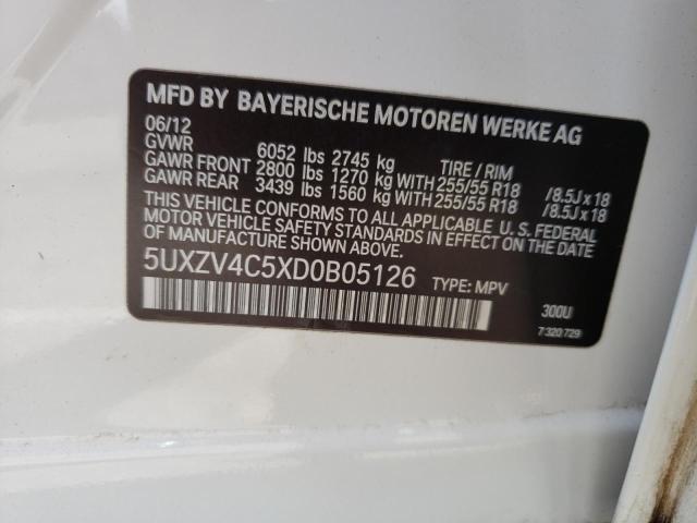 Photo 10 from auction – 2013 BMW X5 XDRIVE3 with VIN 5UXZV4C5XD0B05126