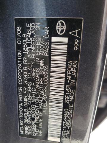 Photo 10 from auction – 2009 TOYOTA COROLLA BA with VIN JTDBL40E99J000976