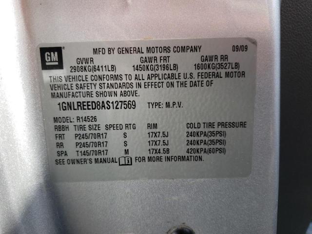 Photo 10 from auction – 2010 CHEVROLET TRAVERSE L with VIN 1GNLREED8AS127569