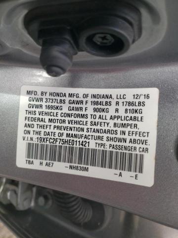 Photo 10 from auction – 2017 HONDA CIVIC EX with VIN 19XFC2F75HE011421
