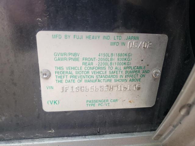 Photo 10 from auction – 2003 SUBARU FORESTER 2 with VIN JF1SG65683H716175