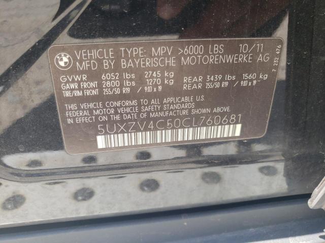 Photo 10 from auction – 2012 BMW X5 XDRIVE3 with VIN 5UXZV4C50CL760681