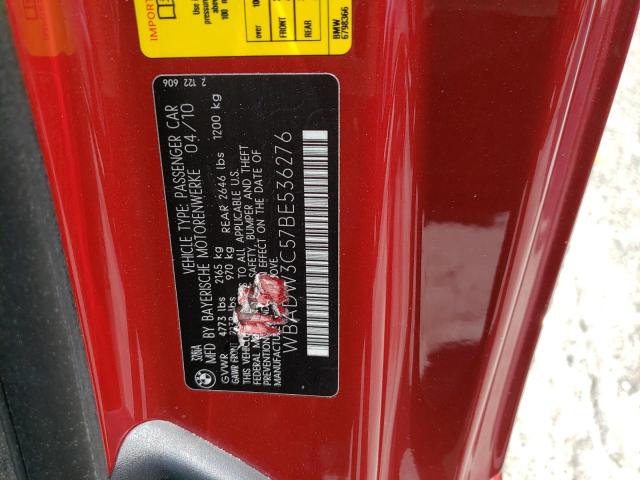 Photo 10 from auction – 2011 BMW 328 I with VIN WBADW3C57BE536276