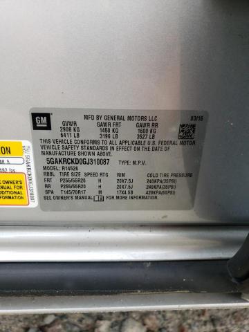 Photo 10 from auction – 2016 BUICK ENCLAVE with VIN 5GAKRCKD0GJ310087