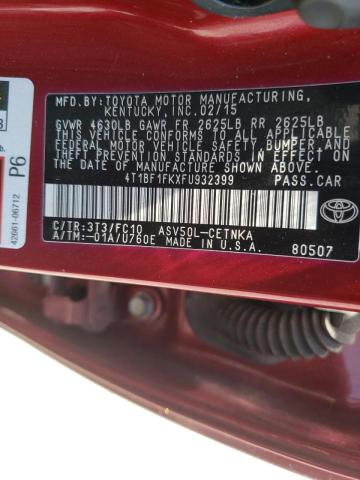Photo 10 from auction – 2015 TOYOTA CAMRY /LE/ with VIN 4T1BF1FKXFU932399