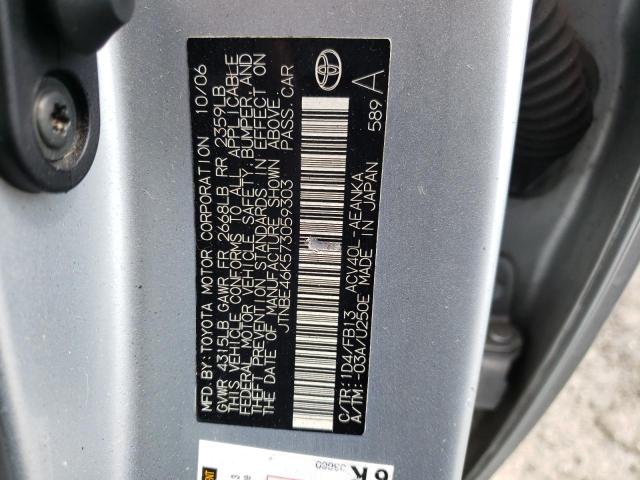 Photo 10 from auction – 2007 TOYOTA CAMRY CE with VIN JTNBE46K573059303