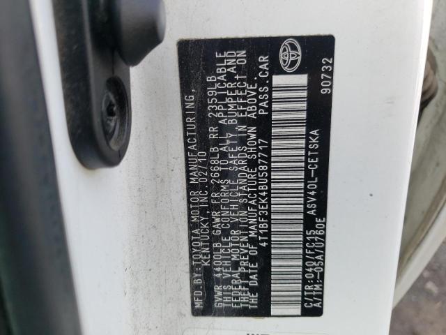 Photo 10 from auction – 2011 TOYOTA CAMARY SE with VIN 4T1BF3EK4BU587717