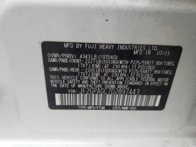 Photo 10 from auction – 2013 SUBARU XV CROSSTR with VIN JF2GPAGC7D2897443