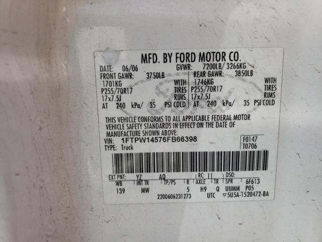 Photo 10 from auction – 2006 FORD F150 SUPER with VIN 1FTPW14576FB66398