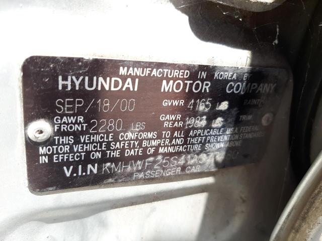 Photo 10 from auction – 2001 HYUNDAI SONATA GL with VIN KMHWF25S41A372480