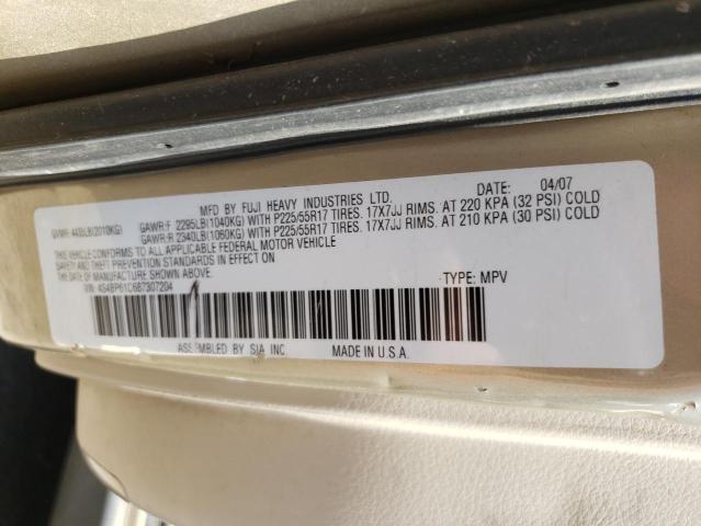 Photo 10 from auction – 2008 SUBARU OUTBACK 2. with VIN 4S4BP61C687307204