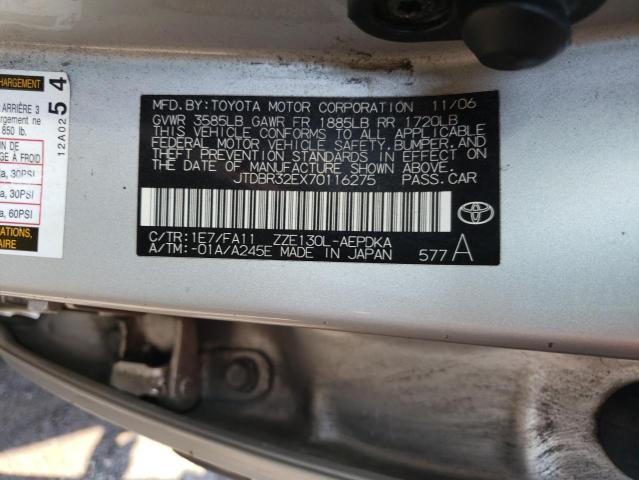 Photo 10 from auction – 2007 TOYOTA COROLLA CE with VIN JTDBR32EX70116275