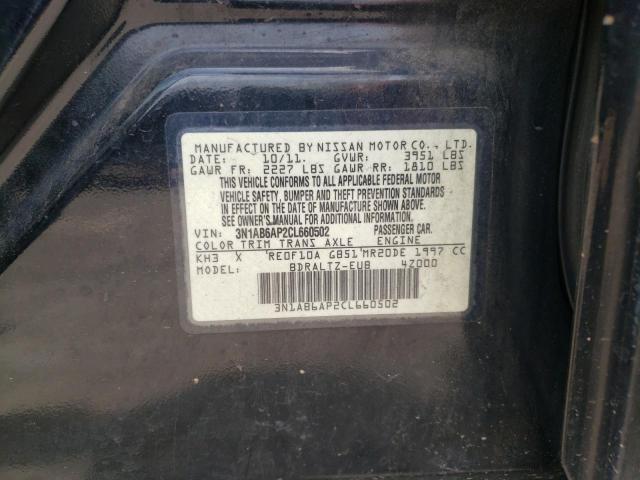 Photo 10 from auction – 2012 NISSAN SENTRA 2.0 with VIN 3N1AB6AP2CL660502