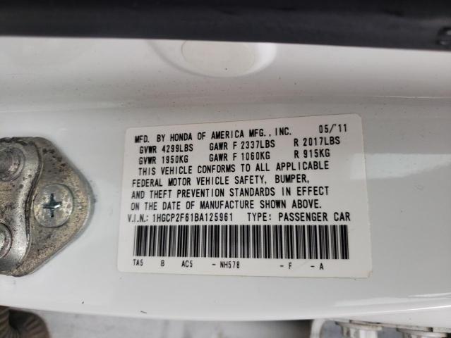 Photo 10 from auction – 2011 HONDA ACCORD SE with VIN 1HGCP2F61BA125961