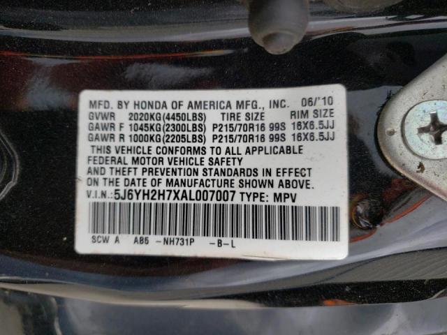 Photo 10 from auction – 2010 HONDA ELEMENT EX with VIN 5J6YH2H7XAL007007