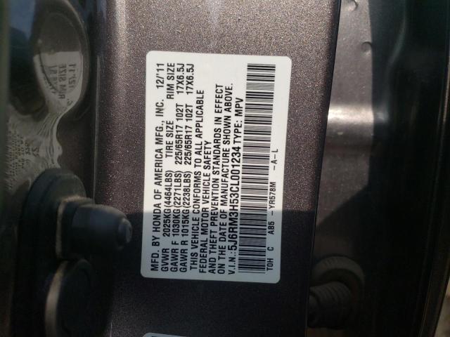 Photo 10 from auction – 2012 HONDA CR-V EX with VIN 5J6RM3H53CL001234