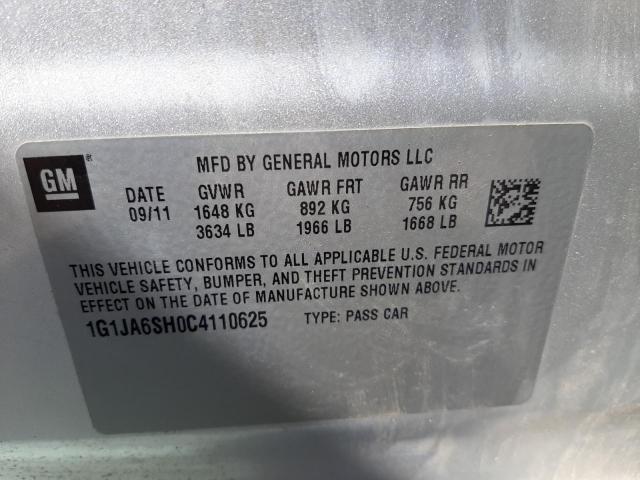 Photo 10 from auction – 2012 CHEVROLET SONIC LS with VIN 1G1JA6SH0C4110625