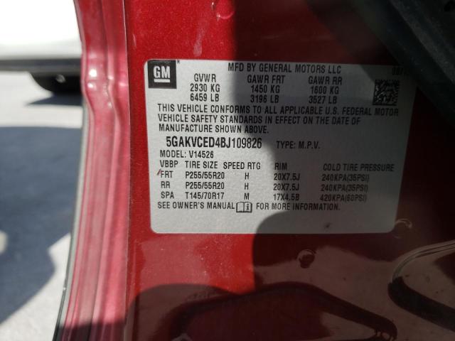 Photo 10 from auction – 2011 BUICK ENCLAVE CX with VIN 5GAKVCED4BJ109826