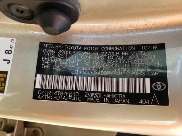 Photo 10 from auction – 2010 TOYOTA PRIUS with VIN JTDKN3DUXA0071748