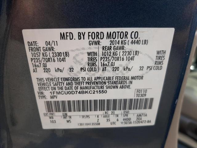 Photo 10 from auction – 2011 FORD ESCAPE with VIN 1FMCU0D74BKC21550