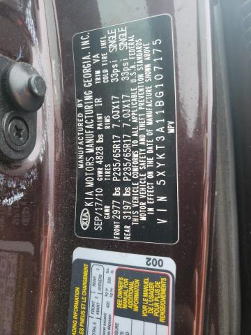 Photo 10 from auction – 2011 KIA SORENTO BA with VIN 5XYKT3A11BG107175