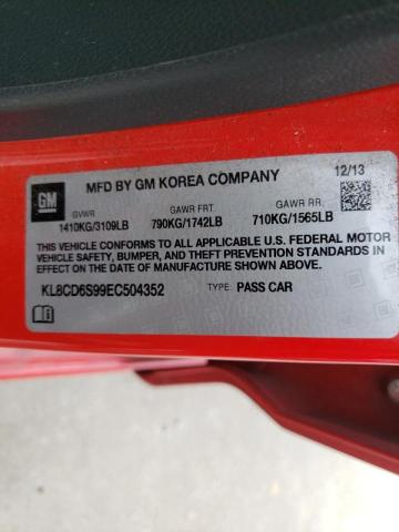 Photo 10 from auction – 2014 CHEVROLET SPARK 1LT with VIN KL8CD6S99EC504352