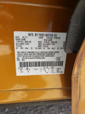 Photo 10 from auction – 2015 FORD EDGE SPORT with VIN 2FMPK4AP9FBB62482