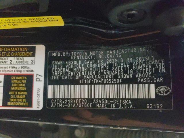 Photo 10 from auction – 2015 TOYOTA CAMRY LE with VIN 4T1BF1FK4FU952504
