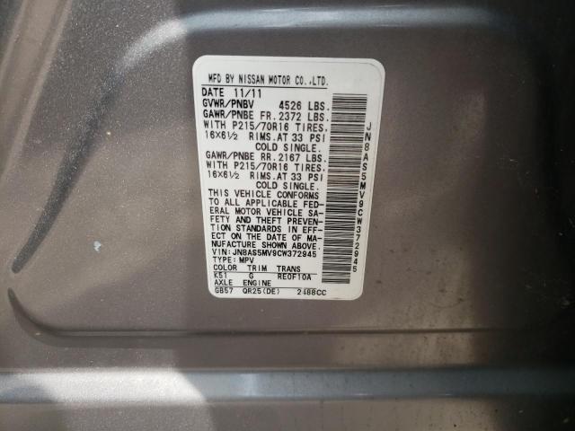 Photo 10 from auction – 2013 NISSAN ROGUE with VIN JN8AS5MV9CW372945
