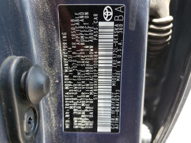 Photo 10 from auction – 2014 TOYOTA COROLLA L with VIN 5YFBURHE8EP100684