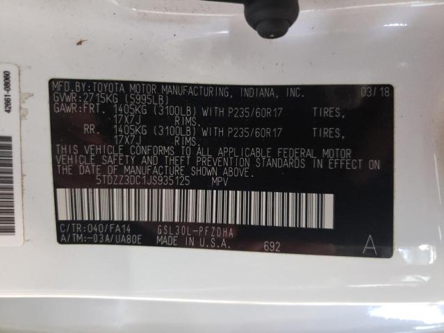 Photo 10 from auction – 2018 TOYOTA SIENNA L with VIN 5TDZZ3DC1JS935125